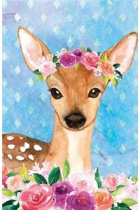Journal Notebook For Animal Lovers Female Deer In Flowers