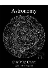 Astronomy Star Map Chart April 18th To July 21st