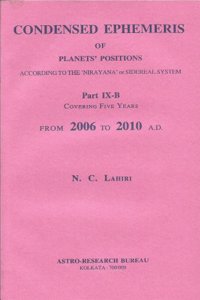 Lahiri Condensed Ephemeris From 2006-2010 [Paperback] NC Lahiri