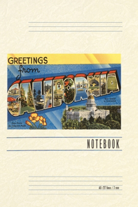 Vintage Lined Notebook Greetings from California