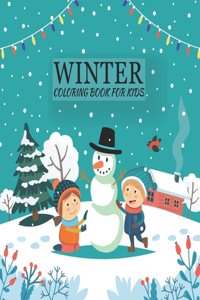 Winter coloring book for kids