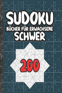 Sudoku Bücher für Erwachsene schwer: 200 Sudokus von hart mit Lösungen für Erwachsene Geschenke Sudoku hartes Buch Liebhaber Erwachsene, Kinder