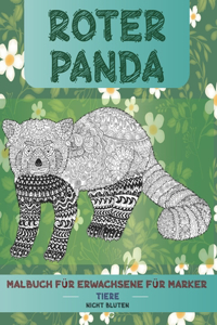 Malbuch für Erwachsene für Marker - Nicht bluten - Tiere - roter Panda