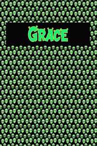 120 Page Handwriting Practice Book with Green Alien Cover Grace