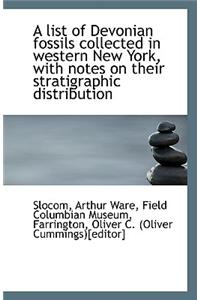 A List of Devonian Fossils Collected in Western New York