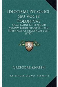 Idiotismi Polonici, Seu Voces Polonicae