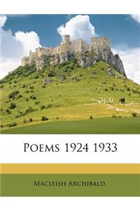 Poems 1924 1933