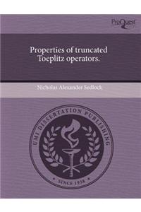 Properties of Truncated Toeplitz Operators