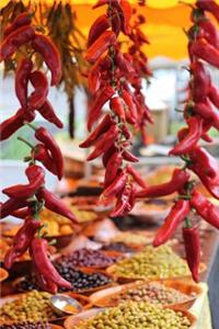 Organic Sun-Dried Red Chile Peppers at the Farmer's Market Journal