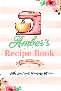 Amber Personalized Blank Recipe Book/Journal for girls and women