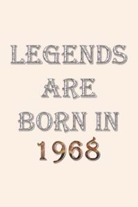 Legends Are Born In 1968 Notebook