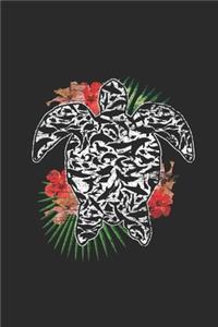 Turtle With Sea Animals Silhouette