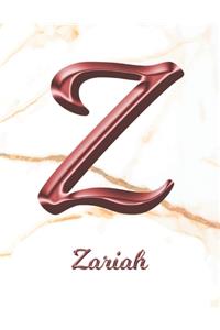 Zariah: 1 Year Weekly Planner with Note Pages (12 Months) - White Marble Rose Gold Pink Effect Letter Z - 2020 - 2021 - Week Planning - Monthly Appointment 