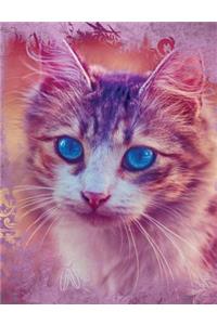 Vintage Paper Cute Cat Composition Notebook, Blank Sketch Paper