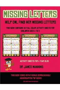 Activity Sheets for 4 Year Olds (Missing letters