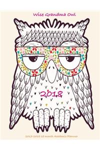 Wise Grandma Owl 2017-2018 18 month Academic Planner
