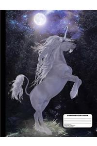 Magical Unicorn In The Moonlight Composition Notebook - Dot Grid Paper - 200 Pages / 100 Sheets, 9-3/4