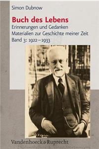 Buch des Lebens, Band 3: 1922--1933