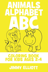 Animals Alphabet ABC Coloring Book For Kids Ages 2-4