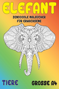 Zendoodle Malbücher für Erwachsene - Grosse A4 - Tiere - Elefant