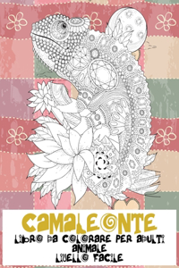 Libro da colorare per adulti - Livello facile - Animale - Camaleonte