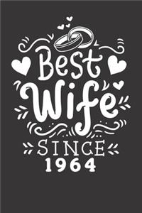 Notebook: Best Wife Since 1964 Wedding Anniversary Cute Dot Grid 6x9 120 Pages