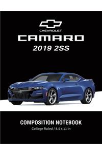 Chevrolet Camaro 2019 2SS Composition Notebook College Ruled / 8.5 x 11 in