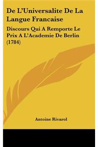 de L'Universalite de La Langue Francaise