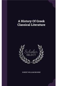 History Of Greek Classical Literature