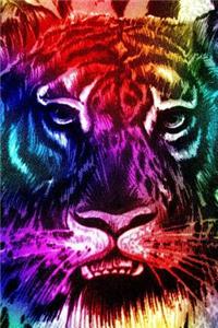 A Colorful Psychedelic Tiger Illustration Journal