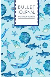 Bullet Journal Notebook Dot Grid: Blue Sea Dotted Grid Journal, 130 Pages, 5.5x8.5, High Inspiring Creative Design Idea