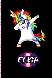 Elisa - Dabbing Unicorn personalized named Notebook