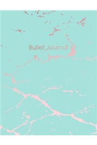 Bullet Journal: Beautiful Blue Marble and Rose Gold - 8.5 x 11 - 100 pages - Dot Grid Bullet Journal Notebook, Gift for Women and Teen Girls ( Cute Notebook for Gir