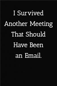 I Survived Another Meeting That Should Have Been an Email. Notebook