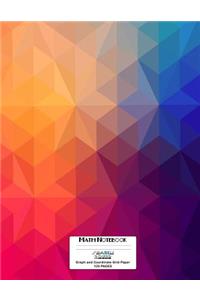 Math Notebook with 4x4 Graph Paper and Coordinate Grid Paper