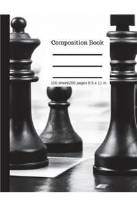 Chess Game Composition Book 100 Sheet/200 Pages 8.5 X 11 In.