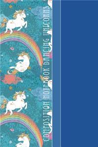 Composition Notebook Dancing Unicorns: Cool Rainbow Unicorn Pattern 6 X 9 Graph Ruled Paper Notebook, Appreciation, Quote Journal, Diary Unique Inspirational Gift for Friend, Teacher, Beginning or End of School Year, Retirement, Birthday or Gratitu
