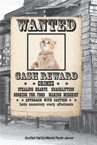 Scottish Fold Cat Wanted Poster Journal