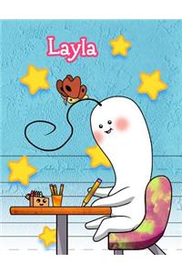 Layla: Personalized Book with Child's Name, Primary Writing Tablet, 65 Sheets of Practice Paper, 1
