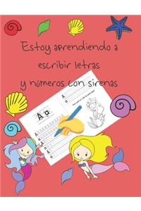 Estoy aprendiendo a escribir letras y números con sirenas