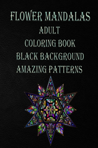 flower mandalas adult coloring book black background amazing patterns