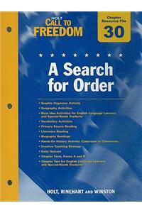 Holt Call to Freedom Chapter 30 Resource File: A Search for Order