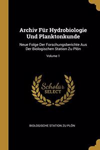 Archiv Für Hydrobiologie Und Planktonkunde