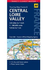 AA Touring Map France: Central Loire Valley