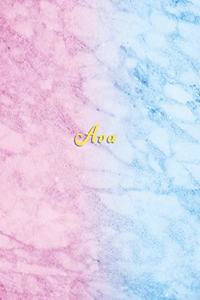 Ava: Personalized college ruled journals for girls Standard blank lined size composition books for school