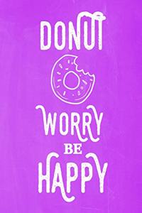 Pastel Chalkboard Journal - Donut Worry Be Happy (Purple)