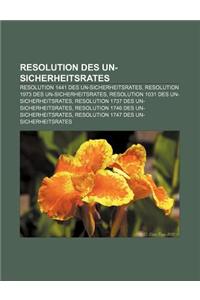 Resolution Des Un-Sicherheitsrates