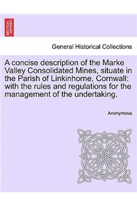 A Concise Description of the Marke Valley Consolidated Mines, Situate in the Parish of Linkinhorne, Cornwall
