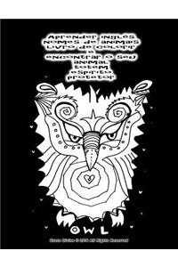 Aprender inglês nomes de animais livro de colorir e encontrar o seu animal totem espírito protetor
