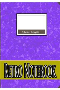 Retro Notebook Purple, 7 X 10 Inch 100 Sheets